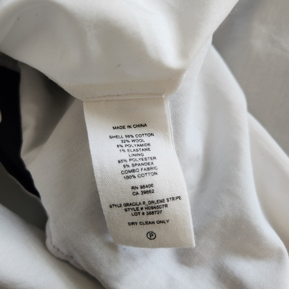 Theory Layered Look Cropped Striped Mockneck Sweater White Oxford Buttondown Top - Picture 6 of 6